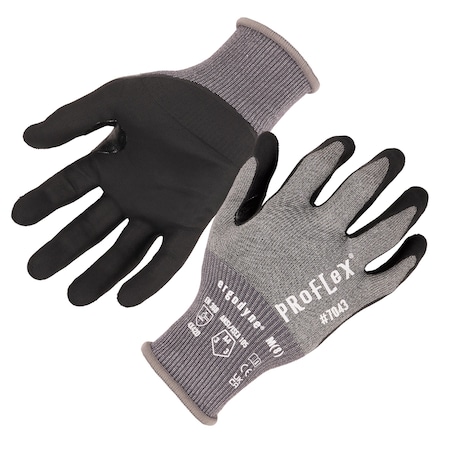 Nitrile Coated CR Gloves 7043, ANSI A4, Gray, Size XL, 12 Pairs/PK